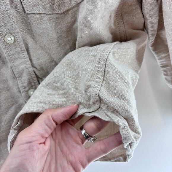 H&M Boys Size 6 Medium Tan Beige Button Down Collared Shirt - Picture 4 of 9